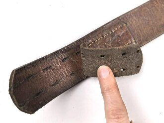 Koppelriemen Wehrmacht mit Reichsbetriebsnummer. Ungereinigt, auf 95cm gekürzt
