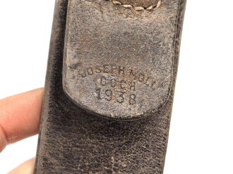 Koppelriemen Wehrmacht . Ungereinigt, auf 88cm gekürzt