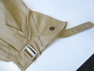 Luftwaffe Tropenhose aus sandfarbenem Cord, Neuwertiges Kammerstück, Bundweite 77 cm