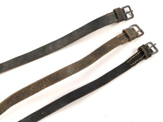 Drei Stück Mantelriemen Wehrmacht, jeweils gebraucht