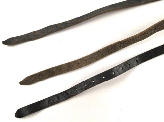 Drei Stück Mantelriemen Wehrmacht, jeweils gebraucht