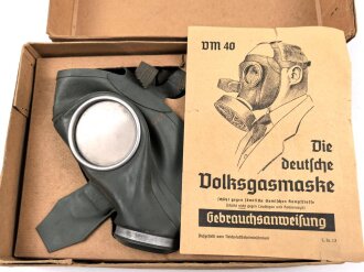 Luftschutz Volksgasmaske 40, Komplett, im Umkarton