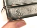 Zünderdose Wehrmacht. Originallack, datiert 1940. Maße 7 x 10,5 x3cm