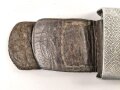 Koppelschloss für Mannschaften des Heeres. Aluminium, die Lederlasche datiert 1939. Entnazifiziert