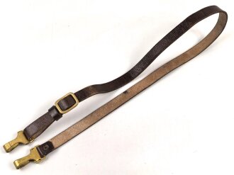 Querriemen / Sturmriemen für die Uniform der Reichsbahn ? Braunes Leder, Gesamtlänge 99cm