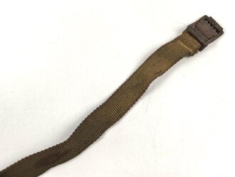 Mantelriemen in Webausführung Wehrmacht. Spätes, stark gebrauchtes Stück, länge ohne Schnalle 49cm