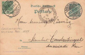 Deutsche Post Constantinopel, Postkarte von Sanct Ludwig...