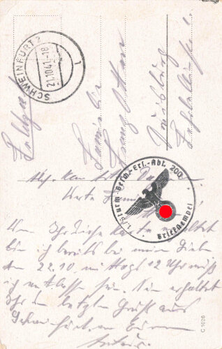 Sturmgeschütz Ersatz Abteilung 200, Feldpostkarte vom 21.10.41