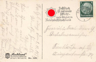 " Luftschutz ist nationale Pflicht- werde Mitglied im Reichsluftschutzbund" Sonderstempel auf Ansichtskarte aus Salzburg