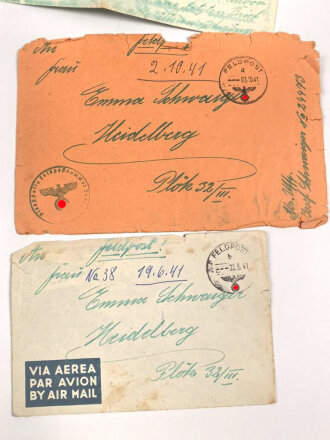 Afrikakorps, ein Feldpostbrief " Afrika, den" Feldpostnummer 24473 6. große Kraftwagen-Kolonne Panzer-Divisions-Kolonne 200. Dazu ein weiterer Umschlag