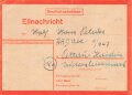 Lebenszeichenkarte aus München vom 26.2.1945 , wurde so nach den Bombennächten an Verwandte verschickt.