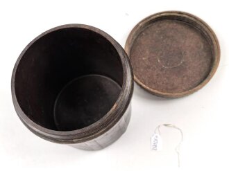 Preßmasse Dose " Kart.Vorl. H.13" datiert 1944, Höhe 17cm