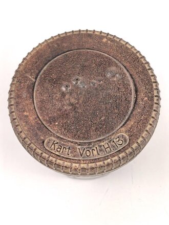 Preßmasse Dose " Kart.Vorl. H.13" datiert 1944, Höhe 17cm