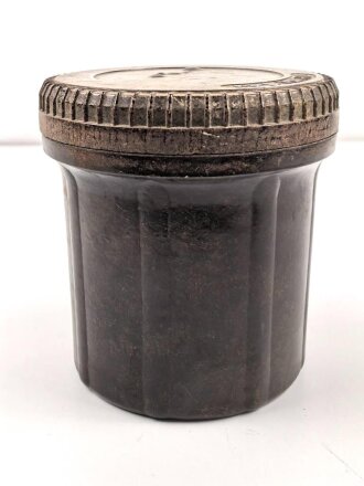 Preßmasse Dose " Kart.Vorl. H.13" datiert 1944, Höhe 17cm