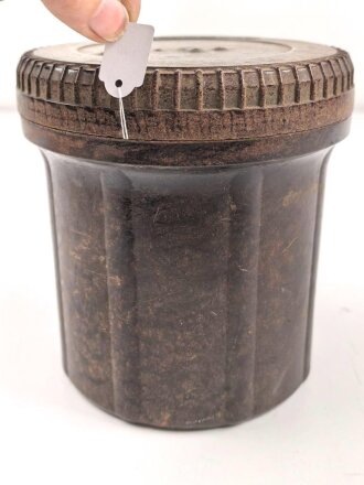 Preßmasse Dose " Kart.Vorl. H.13" datiert 1944, Höhe 17cm