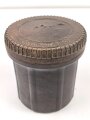 Preßmasse Dose " Kart.Vorl. H.13" datiert 1944, Höhe 17cm
