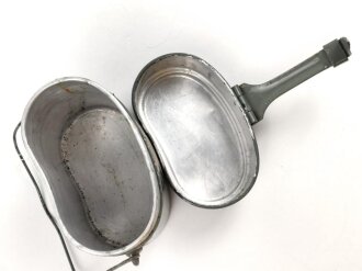 Kochgeschirr Wehrmacht, Hersteller AEMA36, zusamengehörig, neuzeitlich lackiert