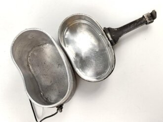Kochgeschirr Wehrmacht, stark getragen, nicht zusammengehörig