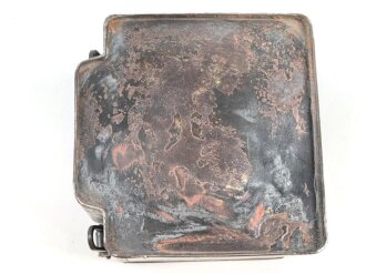 Blechbehälter für "Zündmittel S-Mine 35" . Für Pioniereinheiten der Wehrmacht. Gereinigtes Stück