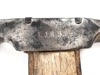 Kaiserreich und 1. Weltkrieg Pionierbeil, gereinigtes Kammerstück L.I.R.53