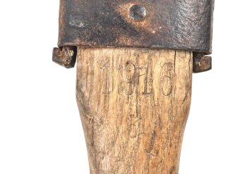 Kaiserreich und 1. Weltkrieg Pionierbeil, gereinigtes Kammerstück L.I.R.53