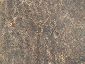 Paar lederne Satteltaschen für berittene, angetrocknet, Hersteller "ADMIS"