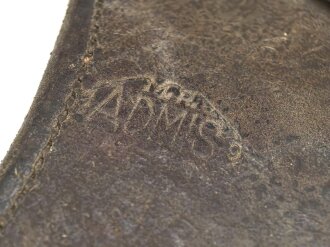 Paar lederne Satteltaschen für berittene, angetrocknet, Hersteller "ADMIS"