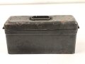 Blechkasten für Ersatzteile Wehrmacht. Originallack, 10 x 8 x 21cm