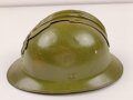 Frankreich, Stahlhelm 2.Weltkrieg Modell 1926. Emblem alter Art. Neuzeitlich lackiert, Innenfutter defekt