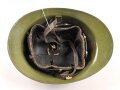 Frankreich, Stahlhelm 2.Weltkrieg Modell 1926. Emblem alter Art. Neuzeitlich lackiert, Innenfutter defekt