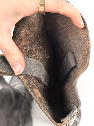 Paar Stiefel für Berittene, Alter und Herkunft unbekannt. Sohlenlänge 29cm