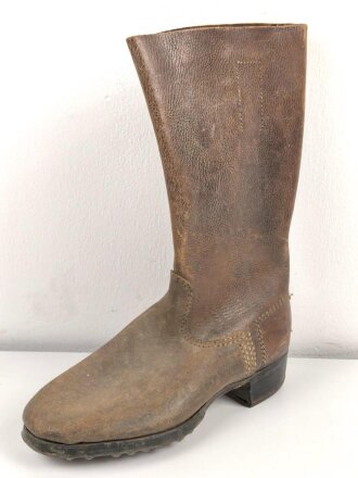 Einzelner Stiefel für Mannschaften der Wehrmacht. Ungetragenes Stück, Sohlenlänge 27cm