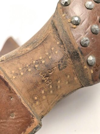 Einzelner Stiefel für Mannschaften der Wehrmacht. Ungetragenes Stück, Sohlenlänge 27cm