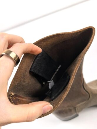 Einzelner Stiefel für Mannschaften der Wehrmacht. Ungetragenes Stück, Sohlenlänge 27cm