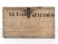 Transportkasten Wehrmacht für 3 Kartuschen 12,2cm Feldhaubitze 396 ( russisch) . Meiner Meinung nach neuzeitlich Beschriftet.