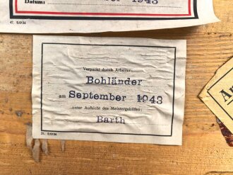 Transportkasten Wehrmacht für "25 Stück Zeitzünder S/30" , datiert 1943.