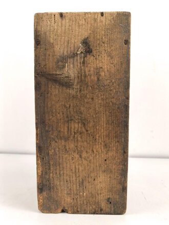 Transportkasten Wehrmacht, Maße 19 x 40 x 18cm , Packzettel für Zeit Zünder 39 ( f ) von 1944. Ungereinigtes Stück