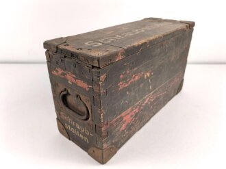 Kasten für Schraubstollen der Wehrmacht. Originallack, ungereinigtes Stück