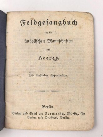 1.Weltkrieg "Feldgesangbuch für die...