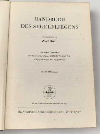 "Handbuch des Segelfliegens" datiert 1938, 336 Seiten, über DIN A5