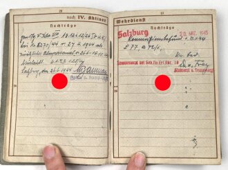 Wehrpaß Heer, eingestellt am 3.November 1939 bei Gebirgsjäger Ersatz Btl. 136 Wörgl.