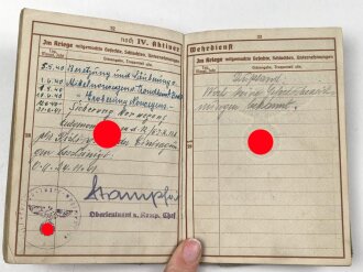 Wehrpaß Heer, eingestellt am 3.November 1939 bei Gebirgsjäger Ersatz Btl. 136 Wörgl.