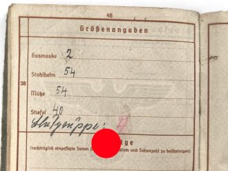Wehrpaß Heer, eingestellt am 3.November 1939 bei Gebirgsjäger Ersatz Btl. 136 Wörgl.