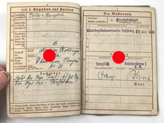 Wehrpaß Heer, eingestellt am 3.November 1939 bei Gebirgsjäger Ersatz Btl. 136 Wörgl.