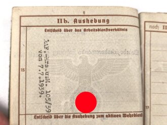 Wehrpaß Heer, eingestellt am 3.November 1939 bei Gebirgsjäger Ersatz Btl. 136 Wörgl.