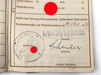 Wehrpaß Heer, eingestellt am 3.November 1939 bei Gebirgsjäger Ersatz Btl. 136 Wörgl.
