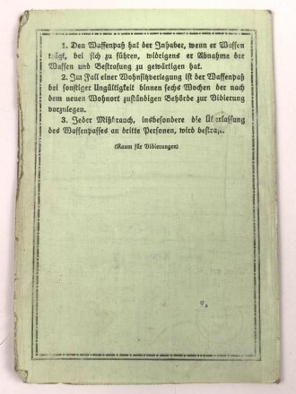 Bundespolizeidirektion Wien "Waffenpaß" datiert 1937