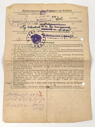 Reichsarbeitsdienst für die weibliche Jugend "Dienstausweis einer Arbeitsmaid II" ausgestellt 1945, mit Beschäftigungszeugnis und Entlassungsschein, entnazifiziert