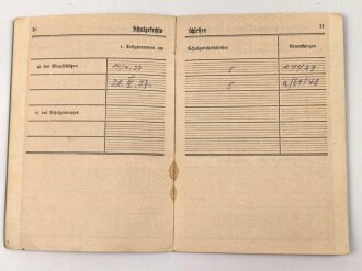 Schießbuch Gruppe A eines Angehörigen der 6. kompanie Inf.-Rgt. 33, Schiesjahr 1937