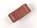 Schieber aus braunem Leder für Trageriemen der Wehrmacht. Inne gemessen 25mm, Breite12,6mm